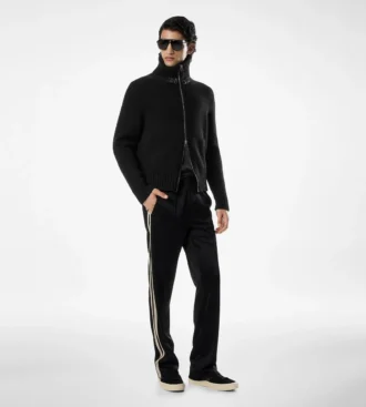 Maglia in lana merino con zip