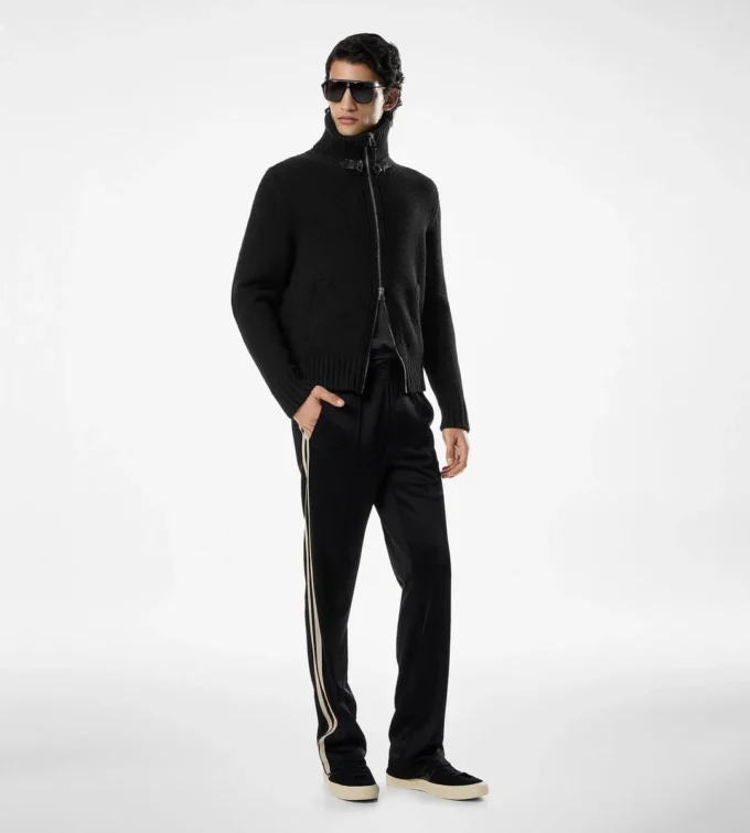 Maglia in lana merino con zip Maglia in lana merino con zip