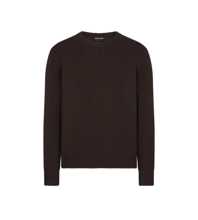 Maglia leggera in misto cotone con collo a giro
