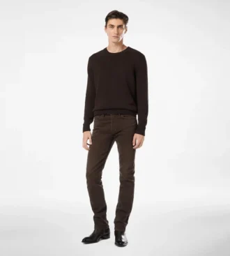 Maglia leggera in misto cotone con collo a giro