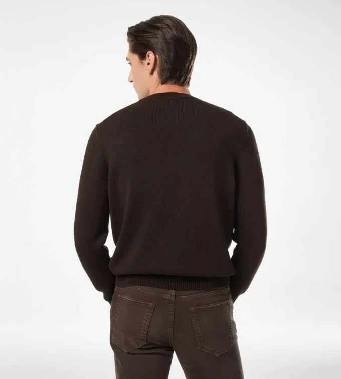 Maglia leggera in misto cotone con collo a giro