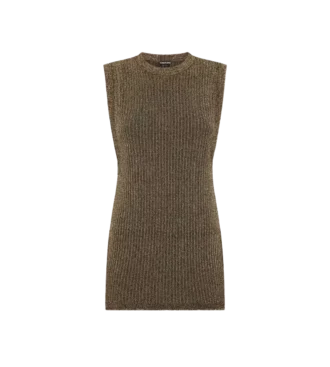 Maglia senza maniche con scollo rotondo e spacchi laterali