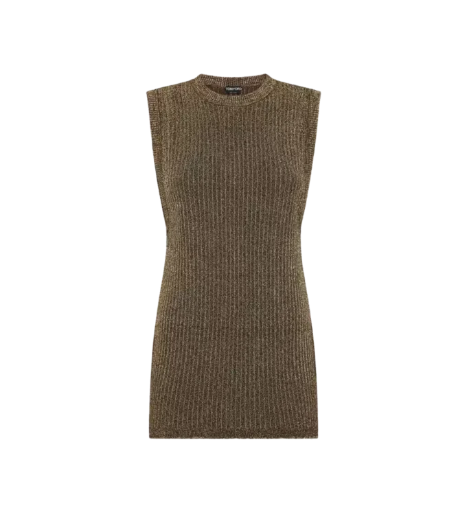 Maglia senza maniche con scollo rotondo e spacchi laterali Maglia senza maniche con scollo rotondo e spacchi laterali