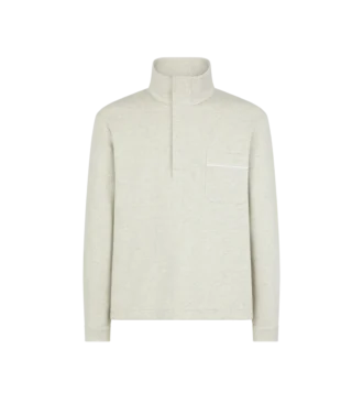 Maglione in cotone, seta e cashmere con mezzo bottone