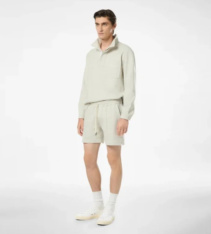 Pantaloncini in cotone, seta e cashmere