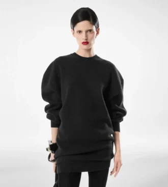 Miniabito scultoreo in lana e cashmere
