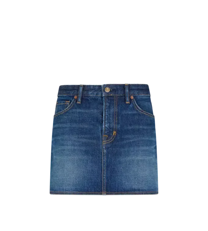 Minigonna in denim stone washed