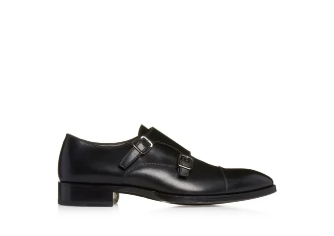 Monk Strap Elkan in pelle brunita