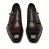 Monk Strap Elkan in pelle brunita