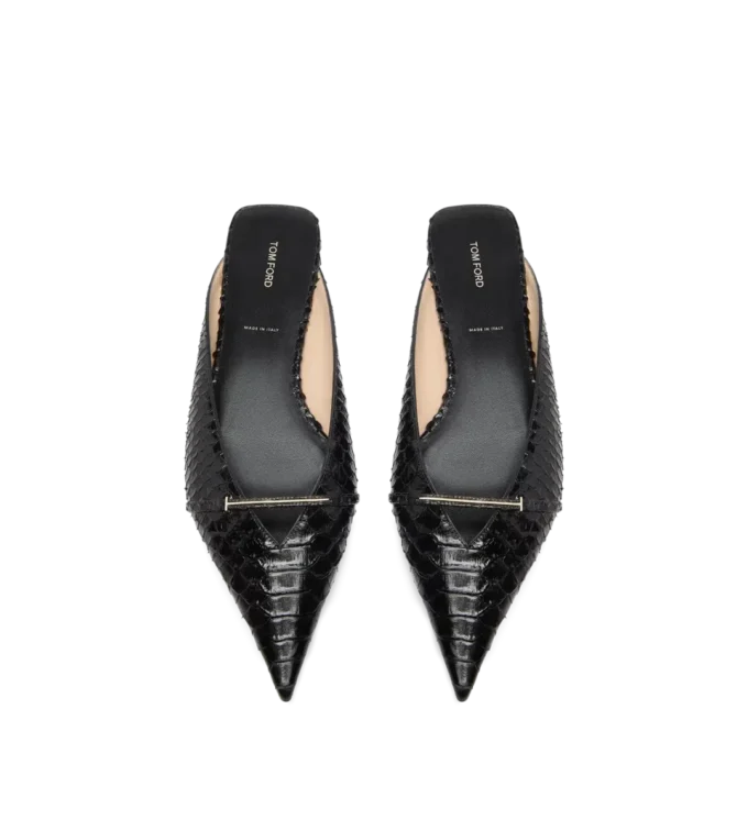 Mule Julianne in pitone stampato semi-lucido Mule Julianne in pitone stampato semi-lucido