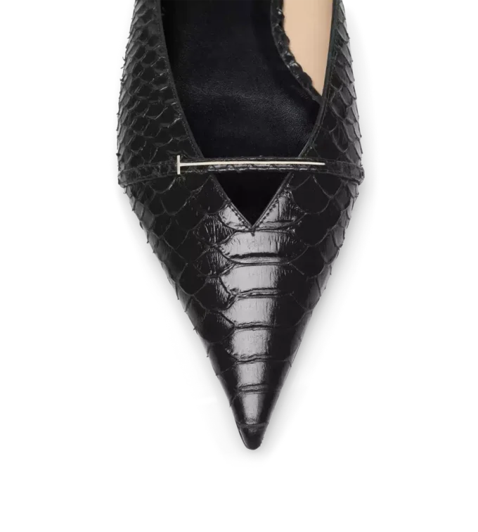 Mule Julianne in pitone stampato semi-lucido Mule Julianne in pitone stampato semi-lucido
