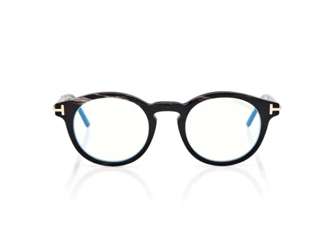 Occhiali da vista rotondi Horn Blue Block