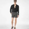 Pantaloncini da bagno in nylon con stampa a pois medi