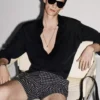 Pantaloncini da bagno in nylon con stampa a pois medi