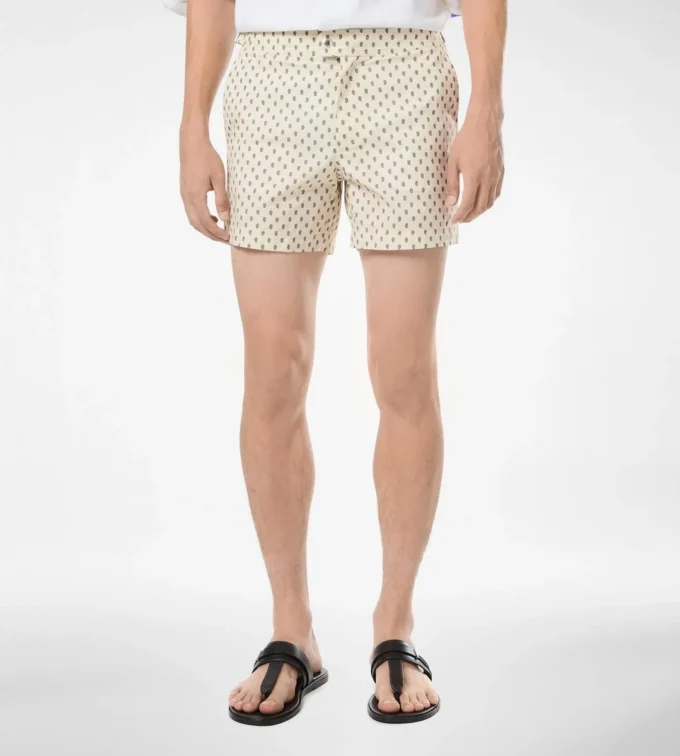 Pantaloncini da bagno in nylon con stampa paisley
