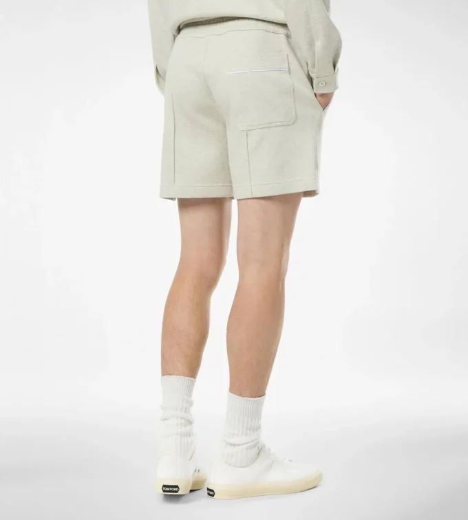 Pantaloncini in cotone, seta e cashmere