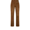 Pantaloni a cinque tasche in pelle scamosciata di agnello pieno fiore con logo Tf impresso