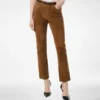Pantaloni a cinque tasche in pelle scamosciata di agnello pieno fiore con logo Tf impresso