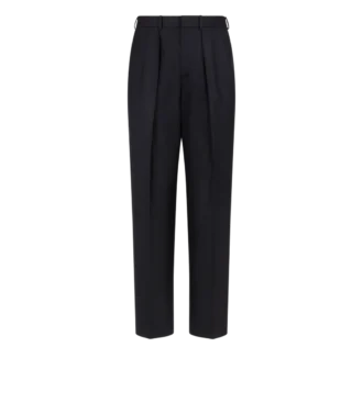 Pantaloni a doppia piega con sottili righe