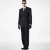 Pantaloni a doppia piega con sottili righe