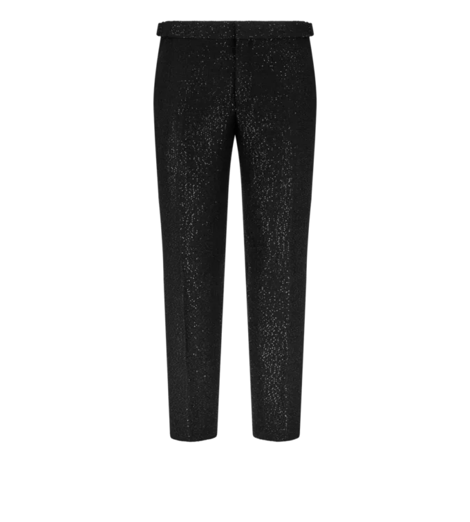 Pantaloni bouclé leggeri con paillettes