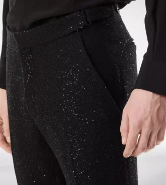 Pantaloni bouclé leggeri con paillettes