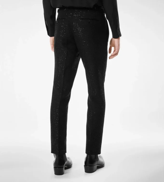 Pantaloni bouclé leggeri con paillettes