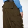 Pantaloni cargo in lana, cashmere e seta