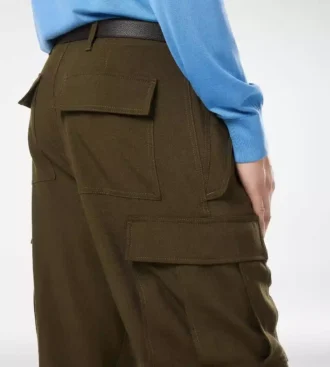 Pantaloni cargo in lana, cashmere e seta