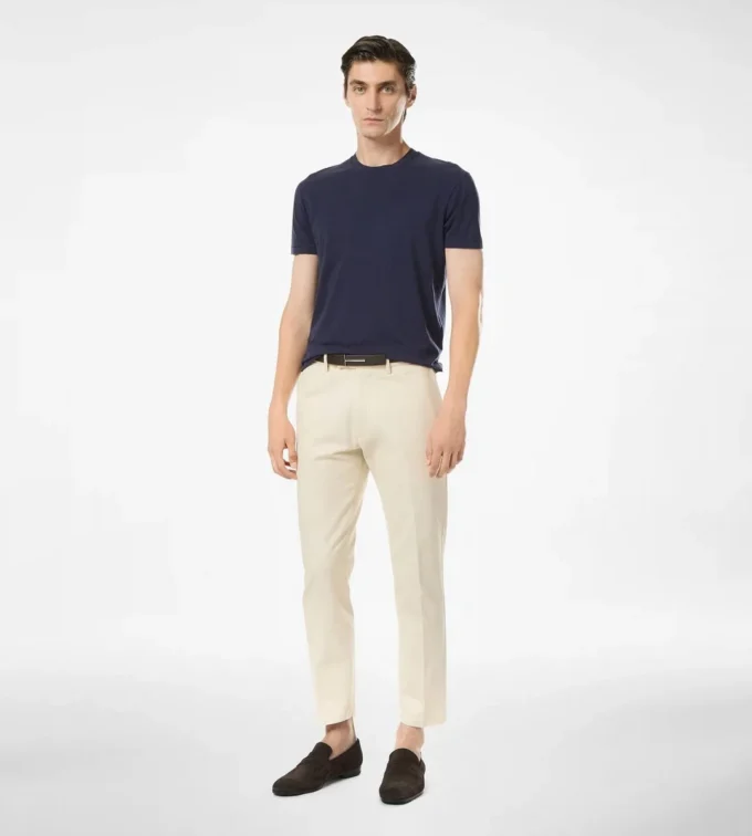 Pantaloni chino in cotone spazzolato