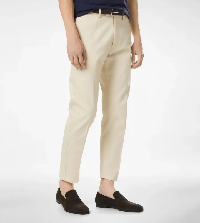 Pantaloni chino in cotone spazzolato