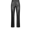 Pantaloni cinque tasche in pelle nappa con logo Tf impresso