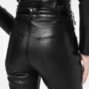 Pantaloni cinque tasche in pelle nappa con logo Tf impresso