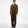 Pantaloni con doppia piega in lana, cashmere e seta