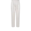 Pantaloni con doppia piega in raso pescato testurizzato