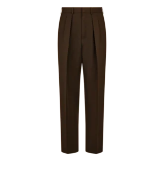 Pantaloni con doppia piega in twill spezzato