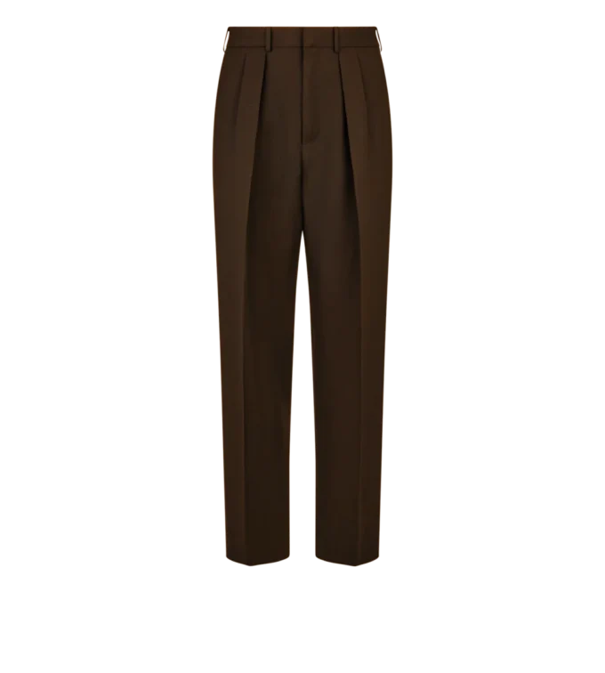 Pantaloni con doppia piega in twill spezzato Pantaloni con doppia piega in twill spezzato
