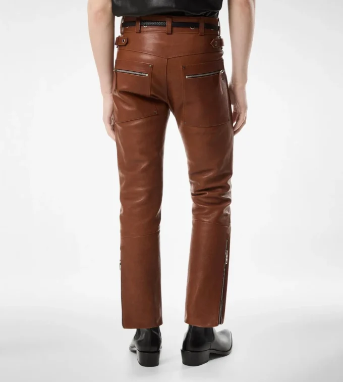 Pantaloni da motociclista in pelle di bufalo