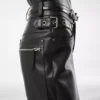 Pantaloni da motociclista in pelle martellata
