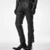 Pantaloni da motociclista in pelle martellata