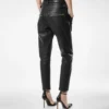 Pantaloni da motociclista in pelle martellata