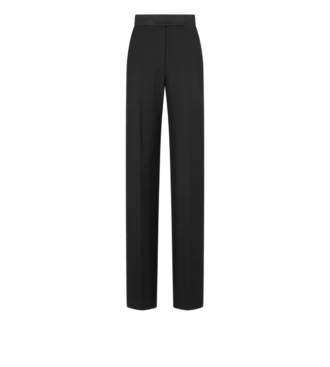 Pantaloni da smoking a vita alta in misto lana e seta