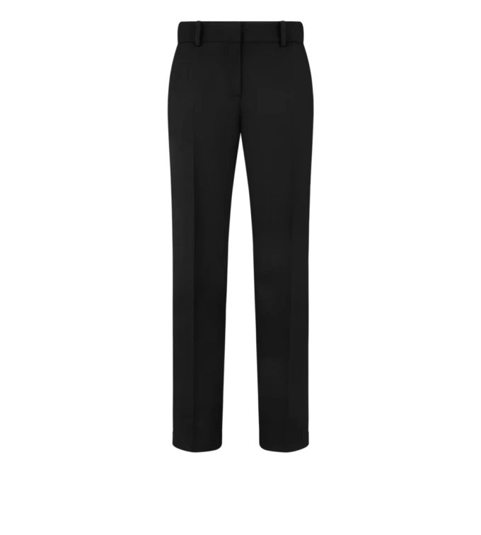 Pantaloni da ufficiale in gabardine di lana con bordino