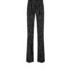 Pantaloni dritti a pieghe in barathea di lana e cotone a righe Pantaloni dritti a pieghe in barathea di lana e cotone a righe