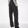 Pantaloni dritti a pieghe in barathea di lana e cotone a righe Pantaloni dritti a pieghe in barathea di lana e cotone a righe