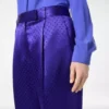 Pantaloni dritti a pieghe in jacquard a pois Pantaloni dritti a pieghe in jacquard a pois