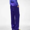 Pantaloni dritti a pieghe in jacquard a pois Pantaloni dritti a pieghe in jacquard a pois