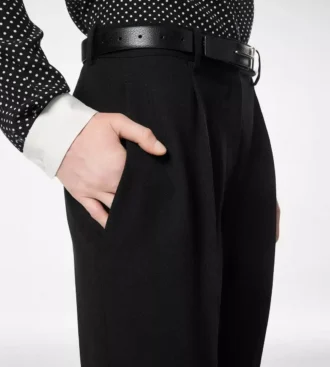 Pantaloni dritti con piega morbida Sharp Grain De Poudre