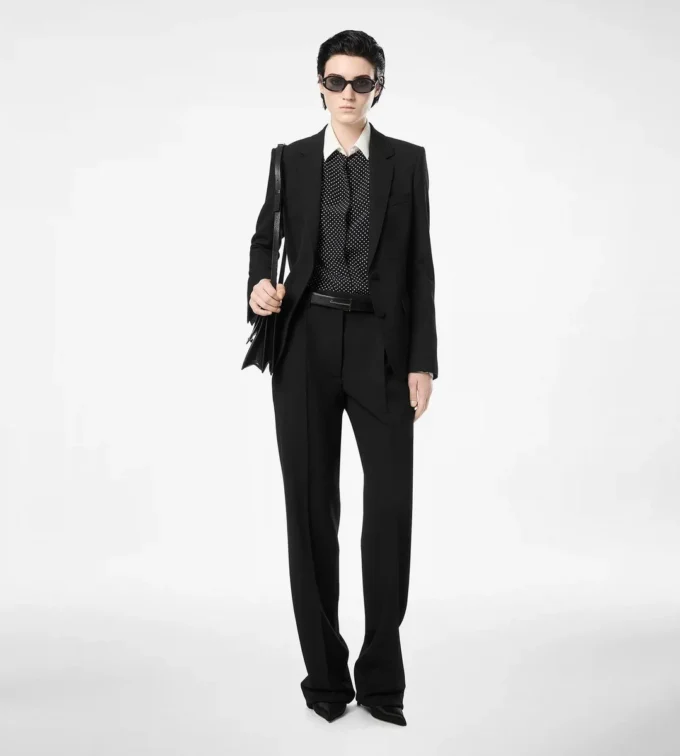 Pantaloni dritti con piega morbida Sharp Grain De Poudre Pantaloni dritti con piega morbida Sharp Grain De Poudre