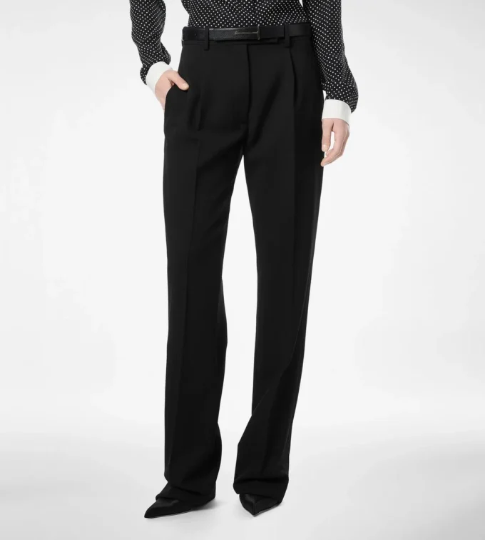 Pantaloni dritti con piega morbida Sharp Grain De Poudre Pantaloni dritti con piega morbida Sharp Grain De Poudre